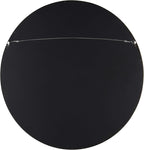 Kate and Laurel Hutton Round Decorative Wood Frame Wall Mirror, 30 Inch Diameter, Walnut