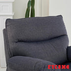 Reclining Sofa Rocking Recliner Chair Manual Adjustable 360 Swivel with Ergonomics Overstuffed Lumbar Arm Support Natural Fabric Surface Made for Living Room, Bedroom, Nursery, Dark Grey