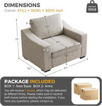 ELUCHANG 47" Oversized Accent Chair Set of 2, Linen Fabric Modern Chair with Washable Covers, Comfortable Upholstered Large Armchair for Living Room, Bedroom, Office, Oatmeal