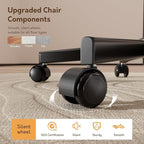 Brown Leather Armless Desk Chair, Soft Ergonomic Cushion, Height Adjustable, Rocking, Home Office