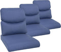 Outdoor Chair Cushion Set of 3, Waterproof Outdoor Seat Cushions 25x22, Patio Chair Cushions for Outdoor Furniture, Couch Cushion Replacement, Include 3 Back & 3 Seat Cushions, Smile/Blue
