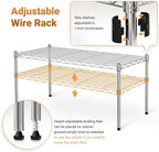 Simple Deluxe 1-Tier Shelving Units, 29.92" W x 13.78" D x 14.96" H Steel Wire Rack Storage Shelving Organizer, Chrome