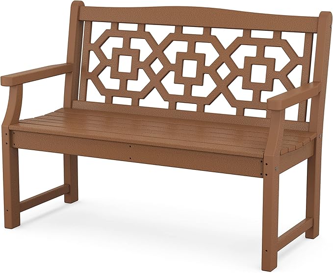 Martha Stewart by POLYWOOD® Chinoiserie 48” Garden Bench in Teak