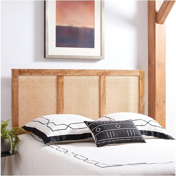 SAFAVIEH Home Collection Vienna Natural Cane Full Headboard Platform, Double