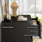 Lulive Black Dresser for Bedroom Wood Tall Dressers Drawers, Fluted Modern Dresser 5 Drawers Black