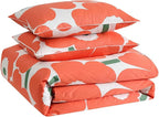 Marimekko - Duvet Cover Set, Super Soft Organic Bedding, Casual Home Decor (Unikko Orange, King)