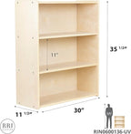 3-Shelf Bookcase, Montessori Bookshelf and Storage Unit in Birch Plywood, Arts & Crafts Supplies Organizer for Toddlers (36")