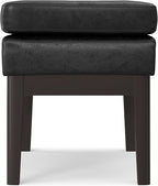 SIMPLIHOME Carlson 45-inch Wide Vegan Faux Leather Ottoman Bench in Distressed Saddle Brown with Solid Wood Frame for Living Room, Entryway, or Bedroom