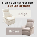 Power Recliner Chair, Adjustable Electric Recliner Chairs for Adults, Sleeper Sofa Bed with Remote Control & Side Pocket, Linen Upholstered Chair for Living Room/Bedroom, Easy Assembly,Brown
