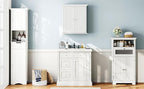 ChooChoo 67" Tall Bathroom Storage Cabinet Freestanding with Adjustable Shelves, Narrow Storage Linen Cabinet with 2 Doors and 1 Drawers for Bathroom, Living Room, Kitchen, White