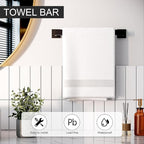 16 in Matte Black Bathroom Accessories Set, Bath Towel Bar Set, Stainless Steel Bathroom Hardware Set, Towel Racks for Bathroom Wall Mounted 5 Pcs （Black）