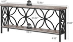 Tribesigns 70.9-Inch Narrow Sofa Table, 2-Tier Industrial Console Table Behind Couch, Long Entry Tables with Storage for Entryway, Living Room, Foyer, Hallway, Grey