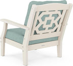 Martha Stewart by POLYWOOD® Chinoiserie Deep Seating Chair in Sand/Glacier Spa