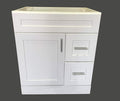 New White Shaker Single-sink Bathroom Vanity Base Cabinet 30" Wide x 21" Deep WS-V3021DLR