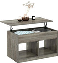 Furinno Jensen Living Room Lift Top Coffee Table with Hidden Compartment, French Oak Grey