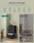 SONGMICS Dresser for Bedroom, Chest of Drawers, Steel, MDF, 3 Non-Woven Fabric Drawers, Storage Organizer Unit, Closet, Entryway, Ink Black and Ebony Black ULGS313B01S