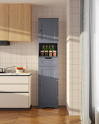 Gizoon 67" H Tall Bathroom Cabinet, Storage Cabinet with 2 Doors & Drawer, Narrow Linen Tower Freestanding Adjustable Shelves for Home, Kitchen, Versatile, Anti-Tipping, Grey