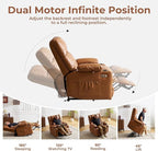 Dual Motor Power Lift Recliner Chair for Elderly with Massage and Heat, Oversized Lift Chair with Arm Storage, Lay Flat Lift Recliner for Adults, Big Tall, Infinite Position, Camel