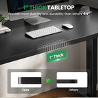 SIAGO Electric Standing Desk Adjustable - 71x30 Inch Sit Stand Desk with 1 Inch Thick Tabletop, Double Beam Frame, 3 Memory Height Adjustment, Cable Management for Home Office