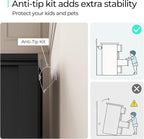 LINSY HOME Farmhouse Dresser for Bedroom, 9 Drawer Bedroom Dresser with Antique Handles, Wood Chest of Drawers for Nursery, Living Room, Entryway and Hallway, Black