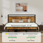 Z-hom Upgraded King Size Bed Frame, Heavy Duty Metal Sturdy King Bed Frame with Modern Wood Headboard & Footboard, Stable Platform Bed Furniture Bed Storage, No Noise, No Box Springs, Vintage Brown