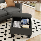 ZeeFu Sectional and Sofa Couches for Living Room - 78'' 3 Seater L-Shaped Modular Couch with Storage Ottoman - Modern Velevt Fabric Upholstered Sofa Set for Small Space Apartment Office