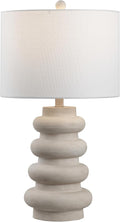 JONATHAN Y JYL5506A Juniper 26" Modern Minimalist Resin Stacked Ovoid LED Lamp for Living Room, Family Room, Dining Room, Bedroom, Hallway, Office, Antique White