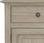 SIMPLIHOME Connaught 40-inch Wide Solid Wood Storage Cabinet in Distressed Grey for Entryway, Living Room, Organizer for Hats, Gloves, Shoes, Keys, Slim Design, Traditional Style