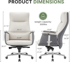 EUREKA ERGONOMIC Royal II Executive Office Chair High Back, Big and Tall with Extra Wide Seat, Silicone Leather Desk Chair Computer Chair, Modern Office Chair Home Office Desk Chairs - Beige Gray