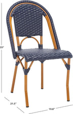 SAFAVIEH Outdoor Collection California Bistro Navy Side Chair Set of 2 (Fully Assembled)