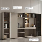 L Shaped Executive Desk, 86.6 inch Large Executive Computer Desk Set Drawers and Lockable, Power Socket and USB Port Storage, Without Desk or Computer Chair (Filing Cabinet)