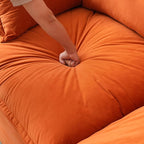 JACH 122.82" Cloud Sectional Couch for Living Room, Modular 3 Seater Sofas, Convertible Sectional Couches, Cushion Covers Removable, Two Corners and One Middle Sofa for Living Room (Orange)