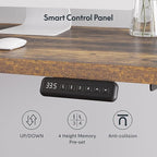 SANODESK 63" L Shaped Standing Desk with 4 Drawers, Height Adjustable Stand up Desk, Corner Gaming Desk with Monitor Stand, Black Frame/Rustic Brown Top