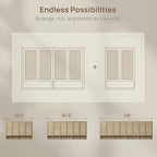 SICOTAS Rattan Shoe Storage Cabinet - Modular Shoe Cabinets with Door Tall Large Shoe Cabinet Storage for Entryway - 96.8" Wide Modular Cabinet for Hallway, Living Room