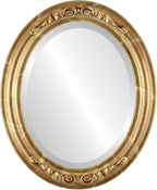 OVALCREST Oval Beveled Wall Mirror for Home Decor - Florence Style - Champagne Gold - 34" x 28"