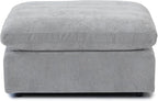 JACH Modular Ottoman Seater for Living Room, Cushion Covers Removable, Minimalist Comfy Footstool, Breathable Ottoman for Living Room Apartment (Light Grey)
