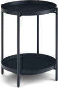 SIMPLIHOME Monet Industrial 17 inch Wide Metal End Table in Black for the Living Room and Bedroom