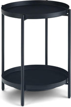 SIMPLIHOME Monet Industrial 17 inch Wide Metal End Table in Black for the Living Room and Bedroom