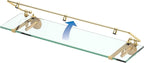Gatco 1438 Glass Railing Shelf, Brass
