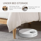 Wood Bed Frame with Headboard Upholstered Platform Mattress Foundation,Strong Wooden Slat Support,No Box Spring Needed