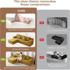 101" Orange Couch for Living Room,Boneless Couch No Assembly Required,Comfy Couches with Oversized Chaise,Compressed Sofa for Any Room,Modern Sofa-Velvet