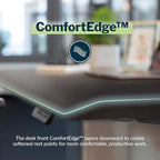 Vari ComfortEdge 40x26 Inch Adjustable Standing Desk – Small Electric Sit Stand VariDesk for Apartment, Bedroom, or Home Office + Beveled Edge, Tool-Free Assembly (Black Top/Black Legs)