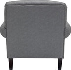 Accent Chair,22.4" Seat Depth Armchair with Roll Arms,36.6W*34.3D*34.6H Living Room Chair,Wood Legs,Set of 1,Faux Leather in Gray