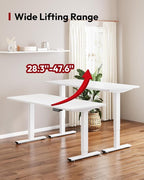 SANODESK Standing Desk Height Adjustable Electric Stand up Desk 63x28 Inches Sit Stand Home Office with Splice Board, White Frame/White Top
