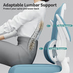 TRALT Office Chair - Ergonomic Desk Chair with Adjustable Lumbar Support, Mesh Computer Chair, Executive Chairs for Home Office Comfortable Lumbar Support,Sky Blue