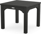 Martha Stewart by POLYWOOD Chinoiserie 3-Piece Outdoor Rocking Chair Set with Patio Side Table, Black, HDPE All-Weather Furniture, Classic Porch Rockers for Deck, Garden & Backyard, Made in The USA
