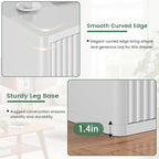 White 6 Drawers Double Dresser, Fluted Dresser for Bedroom, Modern Chest of Drawers with Handleless, Curved Profile Dressers TV Stand, Wood Storage Organizer for Living Room, Hallway