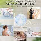 14 Pack 25 g Travel Size Soap Lemongrass Scented, Individually Wrapped 4-In-1 Handmade Hotel Mini Soap Bars with Olive Oil, Shea Butter, Soothe and Moisturize, Eco-Friendly, 0.88 oz