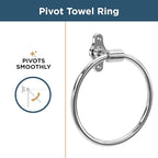 Franklin Brass Calloway 4-Piece Bathroom Set Polished Chrome 18" + 6" Towel Rack, Toilet Paper Holder, Hand Towel Holder, Hook | 4-Piece Bath Hardware Accessories Set CLWY64-PC