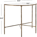 SAFAVIEH Couture Home Collection Jessa Brass Metal/White Marble Top Half Moon Entryway Living Room Console Table (Fully Assembled)